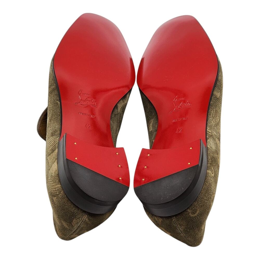 Christian Louboutin Dandelion Floral Suede Loafers Green EU 42 US 9 - New $995 - Picture 8 of 10